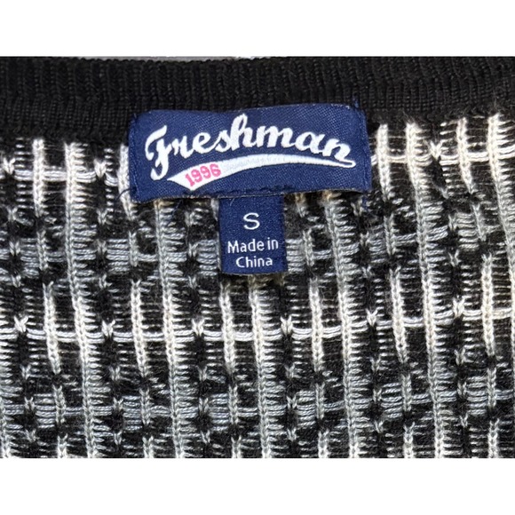 Freshman 1996 Women's Geometric Pattern Knit Dress Small Black White - Picture 5 of 7